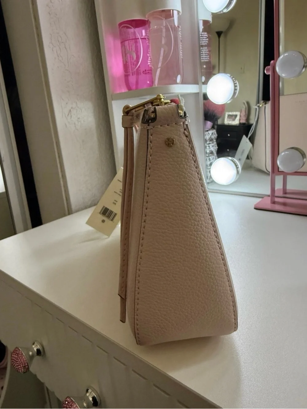 Tory Burch Soft Pink Pebbled Shoulder Bag
